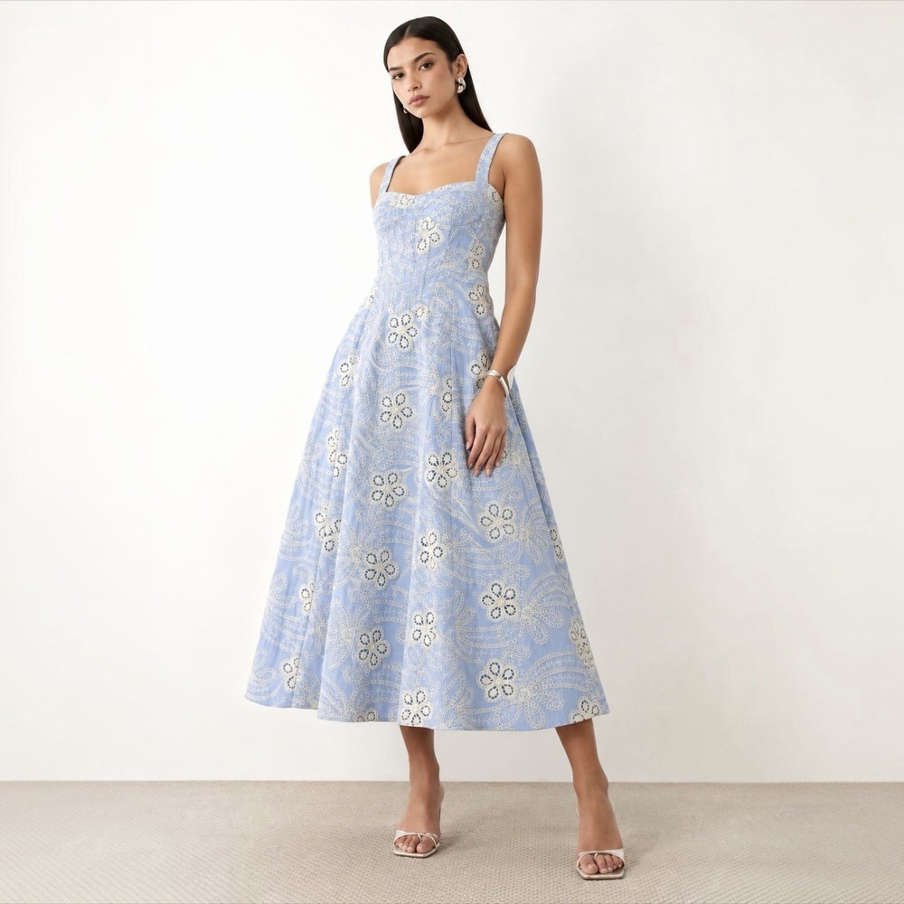 Bardot Lilah Lace Corset A-Line Midi Dress